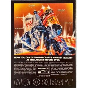 Motorcraft "Highest Quality Automotive Parts you can Buy" Vintage Print Ad 1982